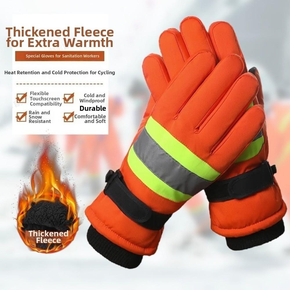 Reflective Work Protective Gloves Touchscreen Winter Warm Gloves Commuting