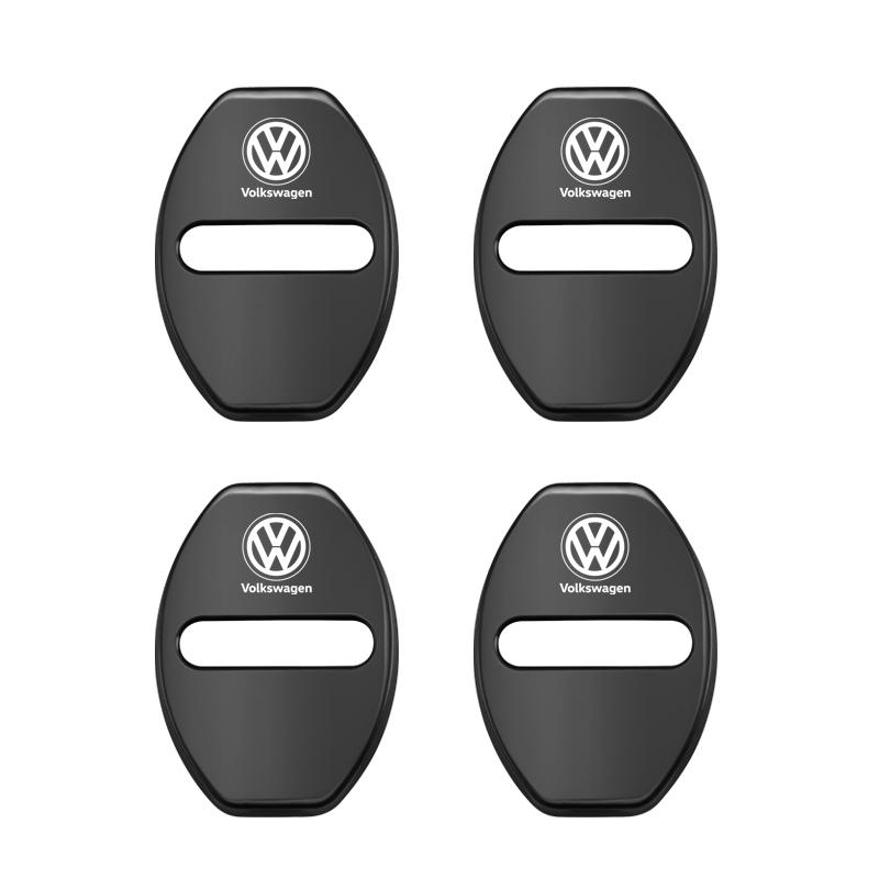 4Pcs Metal Car Door Lock Cover Protective Buckle Cover Sticker For VW Golf Polo Tiguan Touran Jetta Passat CC T5 GTI Magotan GTD zr9