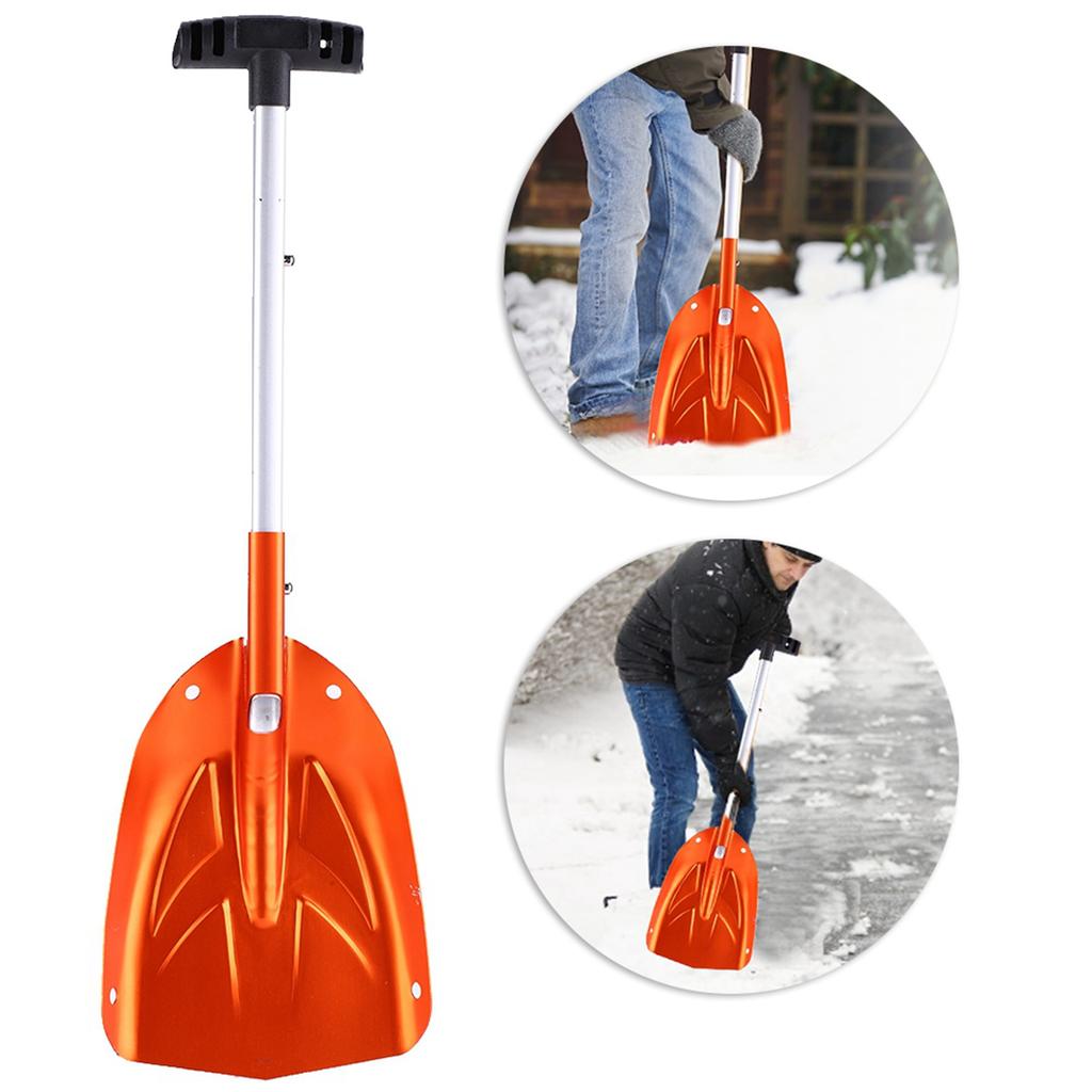 Aluminum Alloy Detachable, Winter Snow Ice outdoor snow Telescopic orange skiing Shovel Outdoor Kit Tool Orange