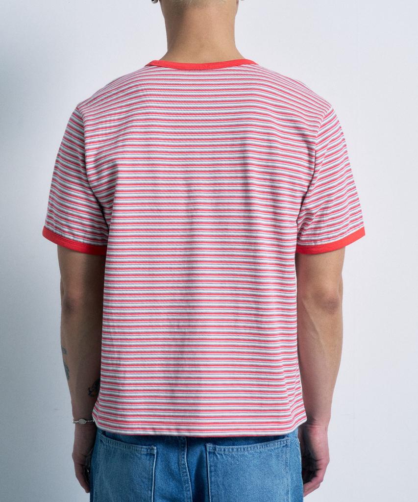 FERNOV Multi-Stripe Crop Ringer Tee Red
