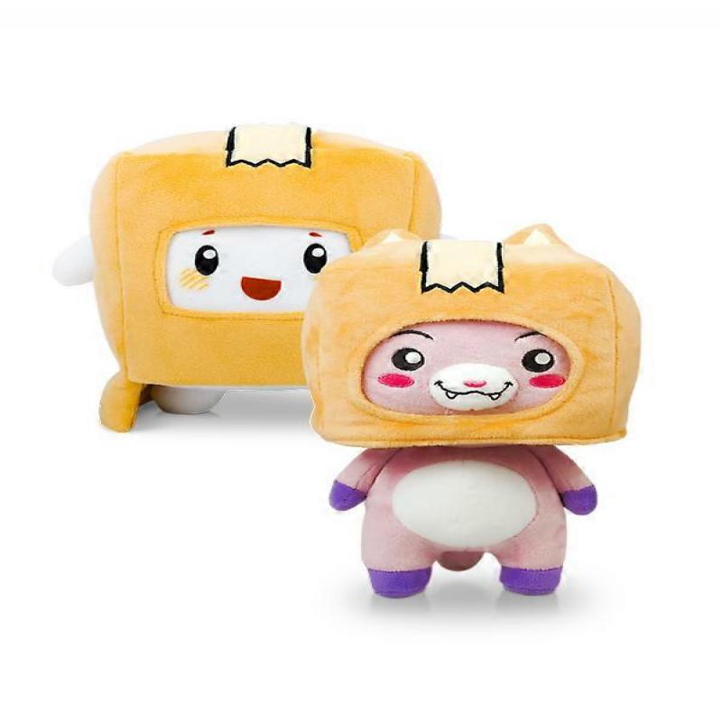 2 Pack Lankybox Plush Toy Removable Cartoon Stuffed Doll Boxy Foxy Pillow Kids Gift