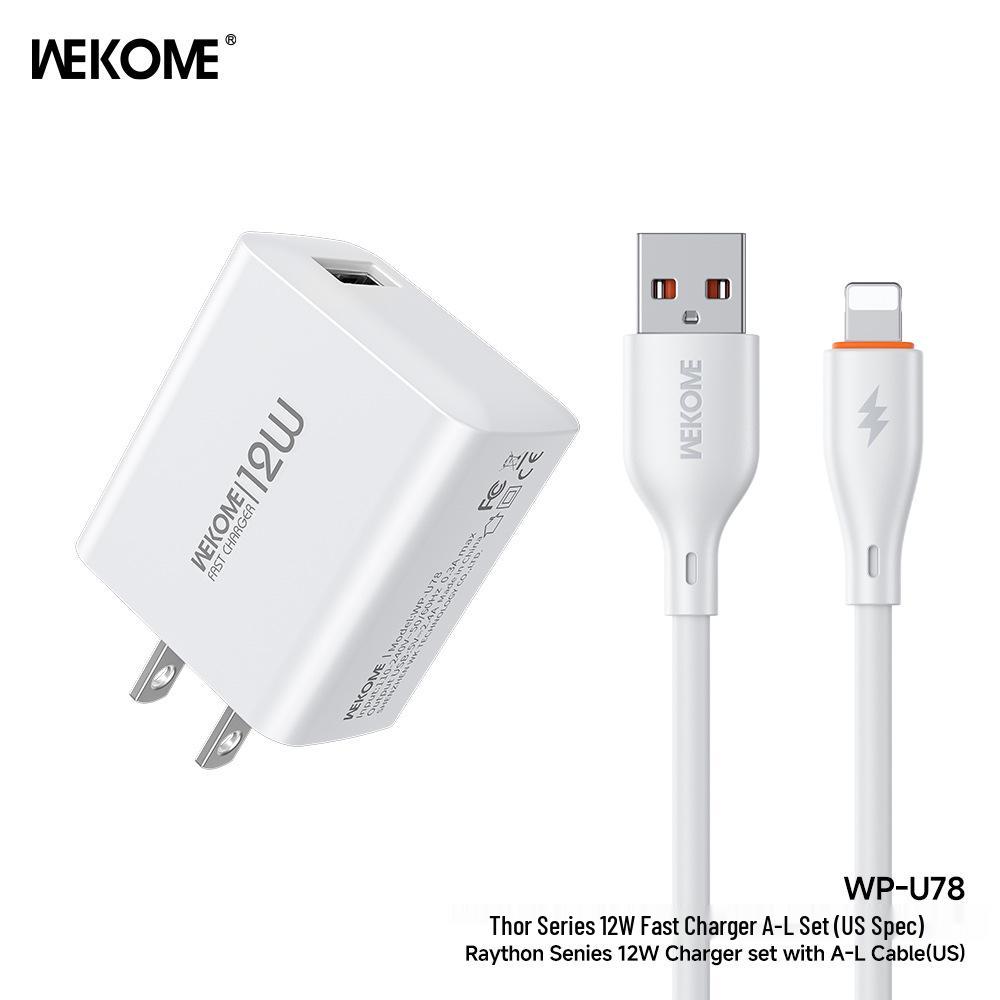 Wekome Thor 12W Fast Charger for Apple & Huawei Phones, 5V/2.4A Compatibility