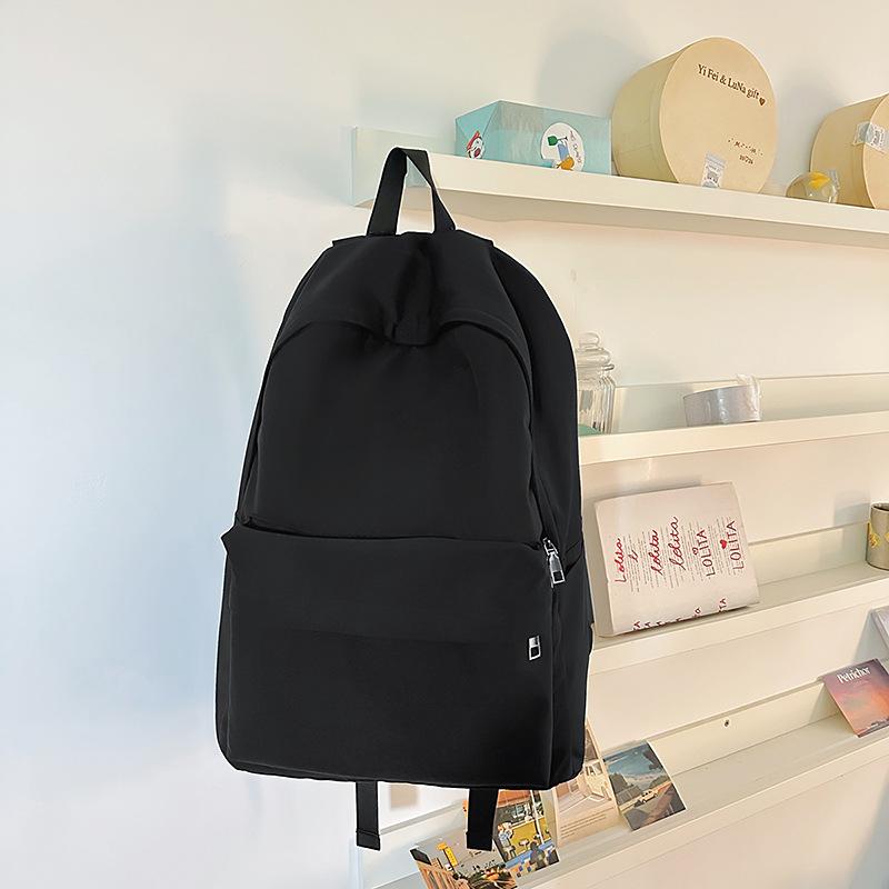 Schoolbag Large Capacity Solid Color Backpack Women's Casual ins Fashion Versatile Junior High School Student School Bag Korean Version Simple Travel 