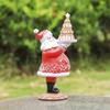 Adorable Cute Santa Claus Ornaments Cartoon Unique Resin Santa Claus Statues Exquisite Christmas Ornament Office