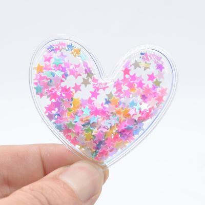 8 adet/grup Şeffaf PVC Doldurma Payet Kalp Flatback Scrapbooking Süs Yamalar Aksesuarları DIY El Sanatları Malzemeleri
