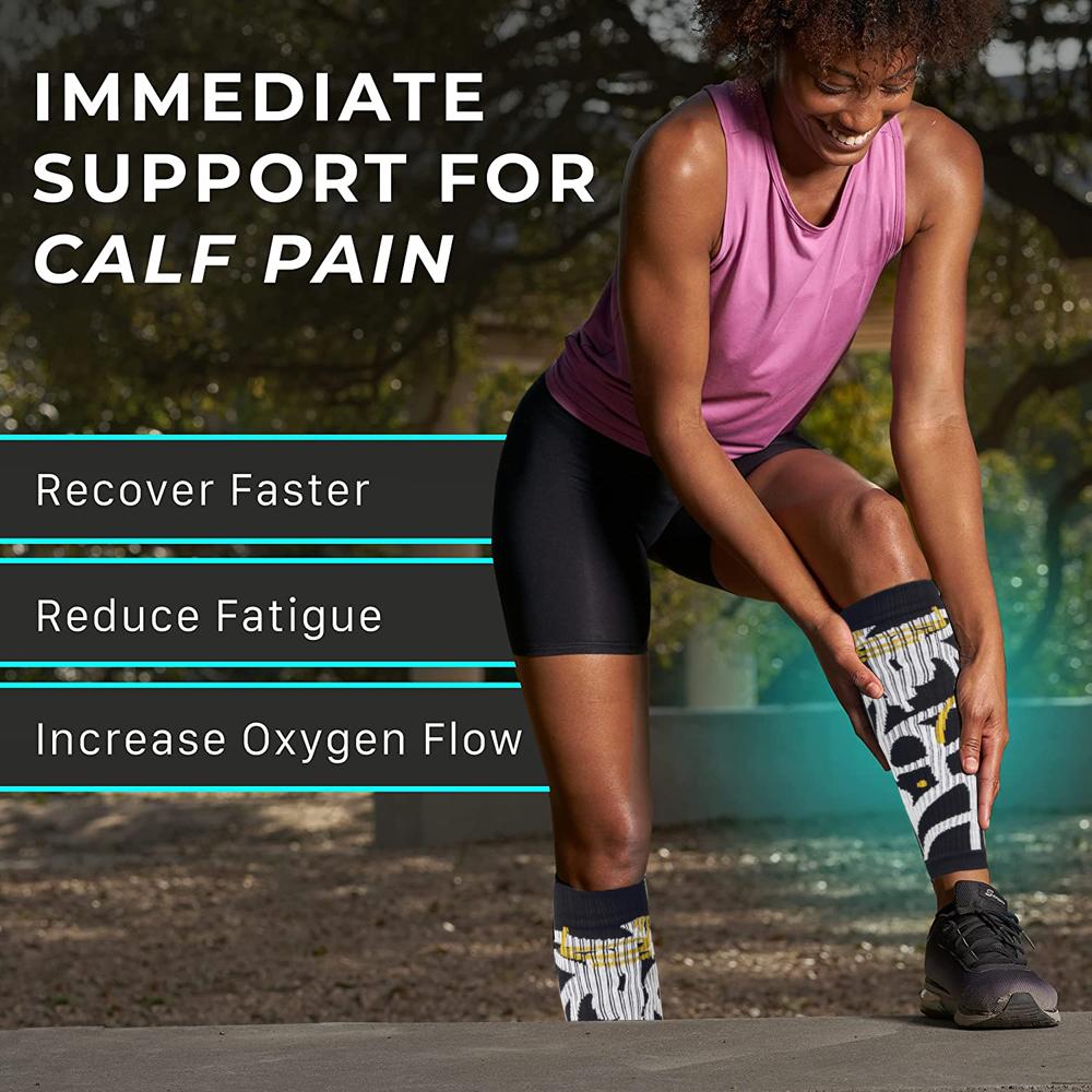 1Pair Leg Compression Sleeve, Calf Support Sleeves Legs Pain Relief,Comfortable And Secure Footless Socks For Fitness, Running