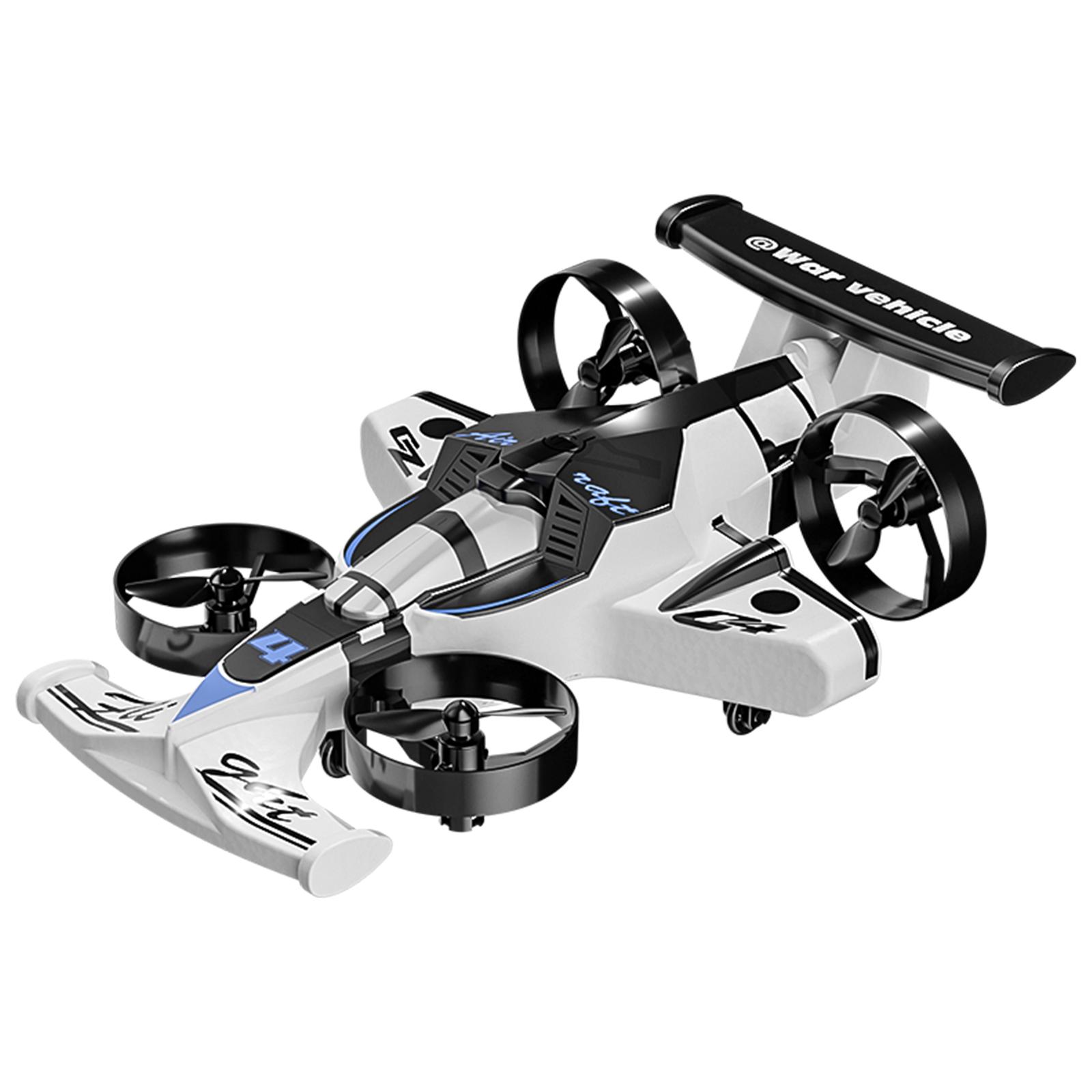 Квадрокоптер-машинка 2-в-1 с дистанционным управлением, летающий и ездящий, с вращением на 360° и безголовым режимом, 2,4 ГГц, радиоуправляемый самолет, подарки для детей, мальчиков белый