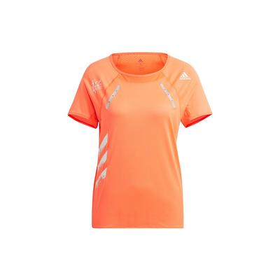 Gzm Htr Tee Guangzhou Marathon Competition Running Short Sleeve T-Shirt Women Tops Red Fluorescent GV1326