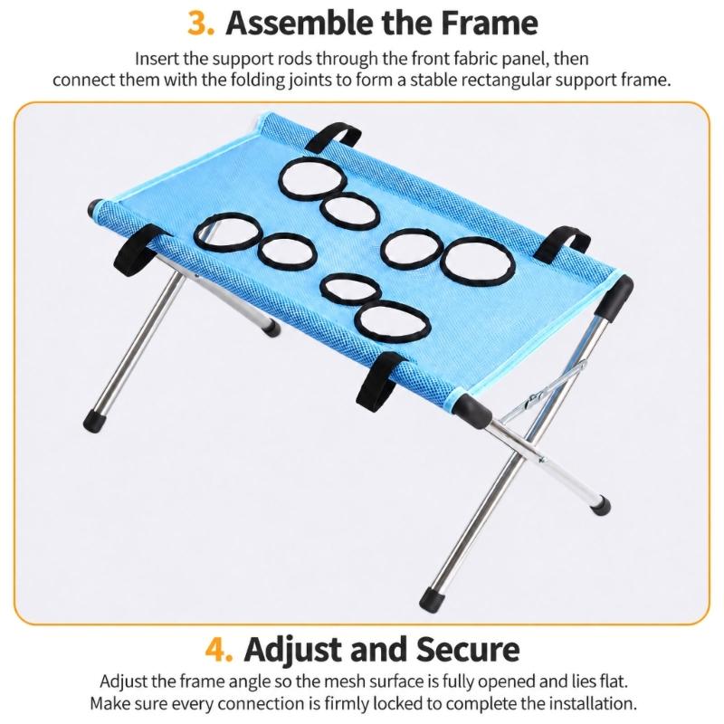 Mesh Dog Bath Bed Grooming Hammock Stand for Routine Coat Care, with Fabric Edges Holes and a Detachable Rustless Steel Frame