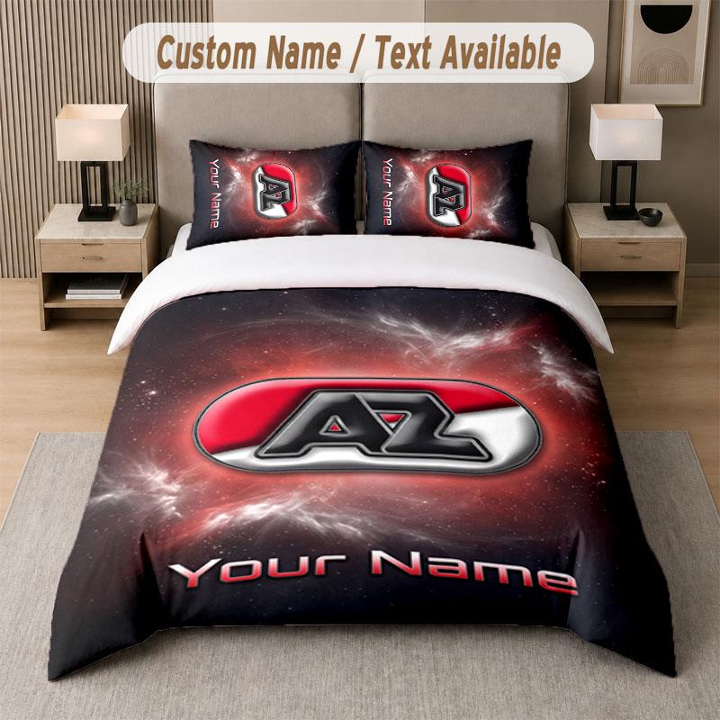 Custom Bedding Set AZ Alkmaar Pattern, Print Name Text 1 Duvet Cover plus 2 Pillowcases Home Textile