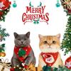 Christmas Cat Bandana Pet Triangle Scarf Funny Bib with Plush Santa Reindeer Xmas Tree Bandana Collar for Dogs Cats Holiday Dress-up