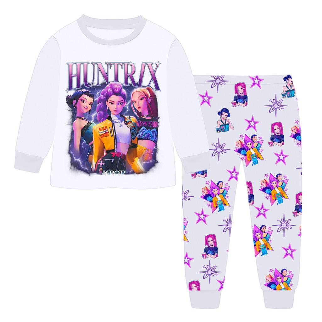 Children's Fashion Suit Skirt Round Neck Long Sleeve Top Pants