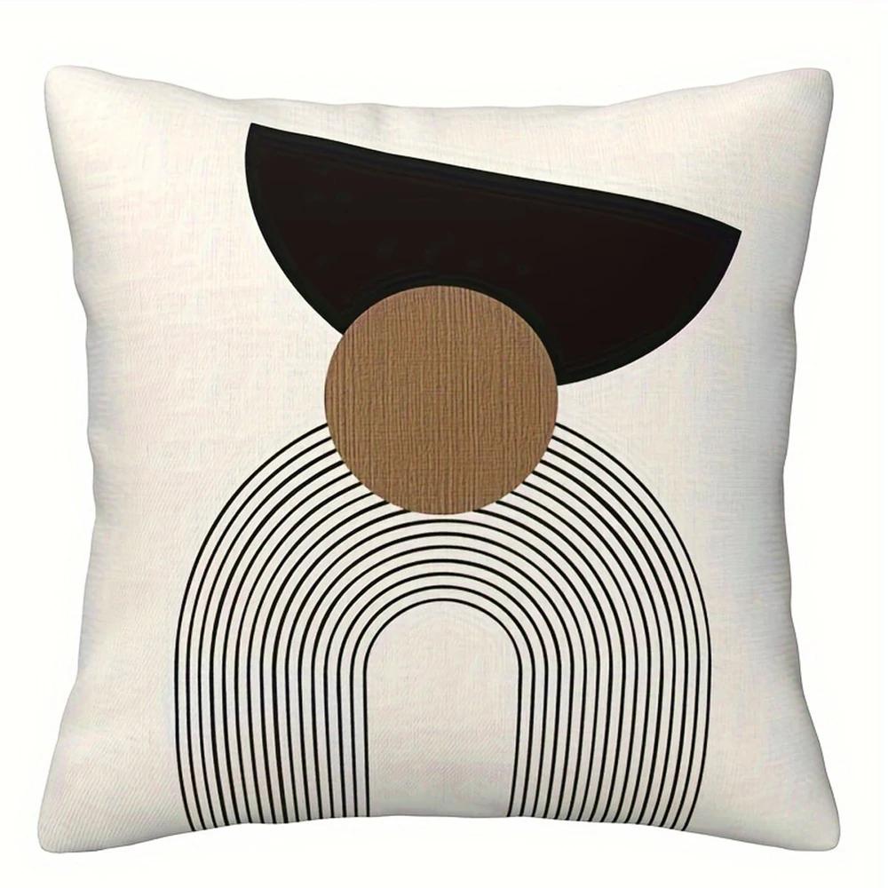 Modern Minimalist Home Decoration Pillow Cover Geometric Round Line Pattern Design Living Room Sofa Chair Cushion Cover