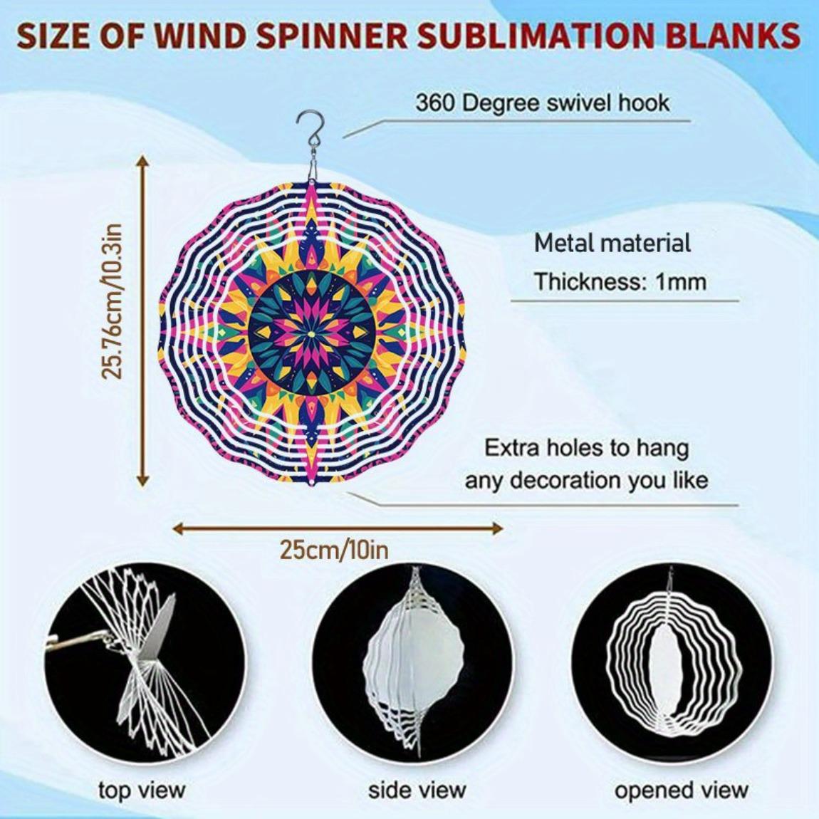 

10 Inch Hanging Wind Spinner with 360 Degree Hook for Balcony Garden Decor Spring Summer Outdoor DecorationMetal Wind Chimes for Home Decor