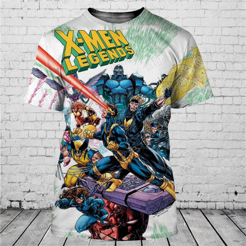 T-shirt da uomo alla moda 3D con stampa di personaggio dei cartoni animati popolare, estiva, a maniche corte, larga e accattivante
