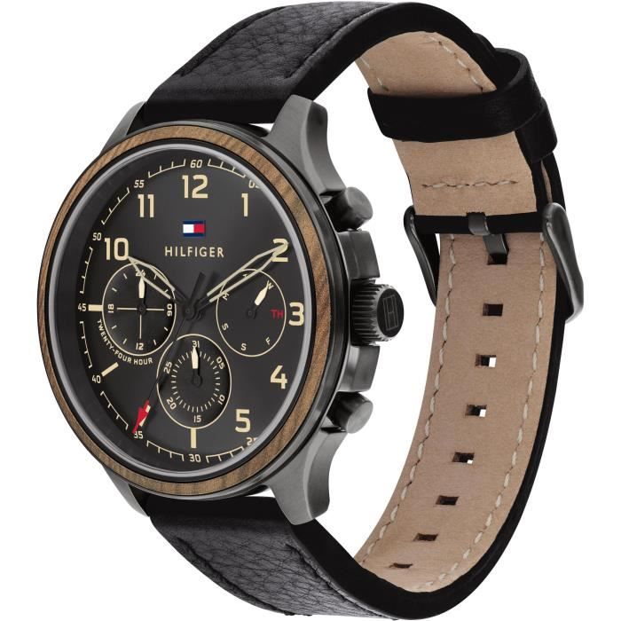 Horloge - Tommy Hilfiger - 1791854 - Kwarts - Zwart Leer - Waterbestendig 5 bar