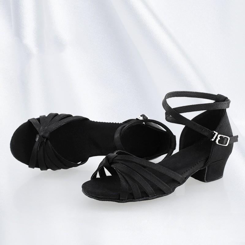 Kinderschuhe für lateinamerikanischen Tanz, Damenschuhe mit mittlerem Absatz für Square Dance, weiche Sohle für Übungsschuhe