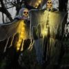 Halloween Skeleton Ghost with Light Skull Ghost Ornament Hanging Ghost Prop Party Supplies For Halloween Decoration
