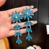 Elegant Rhinestone Flower Tassel Earrings - Light Luxury & Exquisite Design