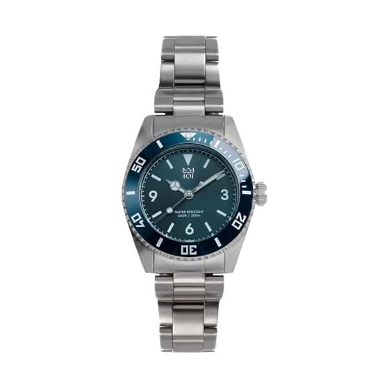 [HYAKUICHI 101] MODEL.15S Hyakuichi 38mm Sweep Second Diver s Watch Ceramic Bezel Non-Date Deep Aqua