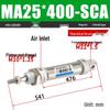 Mini Stainless Steel Pneumatic Cylinder MA Series (16-40mm Bore, 50-200mm Stroke)