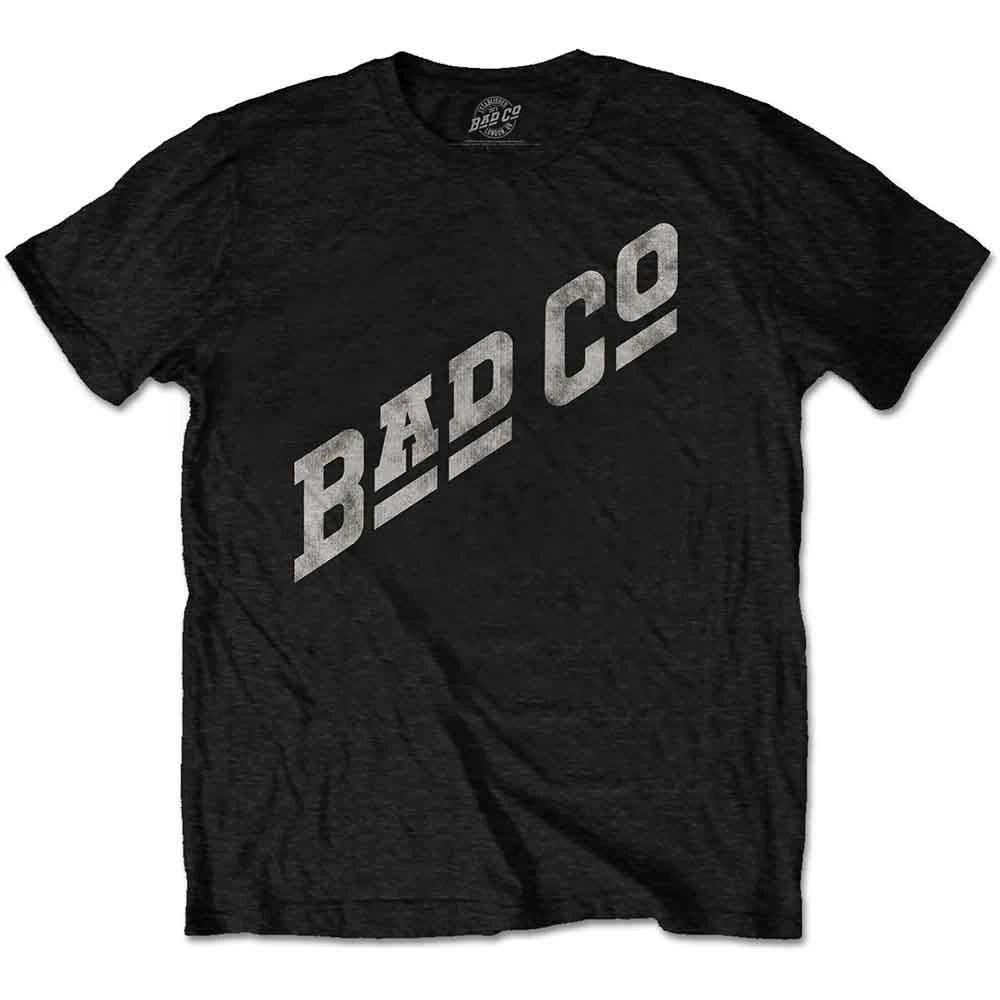 Bad Company Unisex T-Shirt: Slant Logo (Black) (XX-Large) 2XL