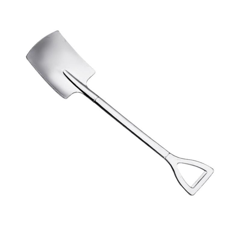 Stainless Steel Shovel Spoons Lightweight Portable Creative Food Safe for Ice Cream Travel Office Snack Time