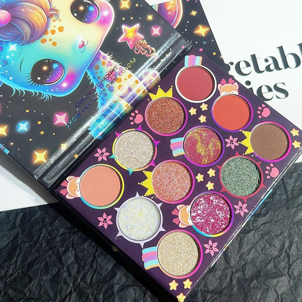 12-color Eyeshadow Palette, Easy To Apply And Convenient Eyeshadow Pearlescent Matte Makeup For Novices