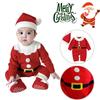 Adorable Christmas Baby Knitted Romper Jumpsuit Outfit W/ Santa Claus Sweater Hat