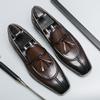 Leder Schuhe in großer Größe Herren Britische Slipper Business Casual Schuhe Ein-Pedal Doudou Schuhe Jugend Fransen Kleine Lederschuhe