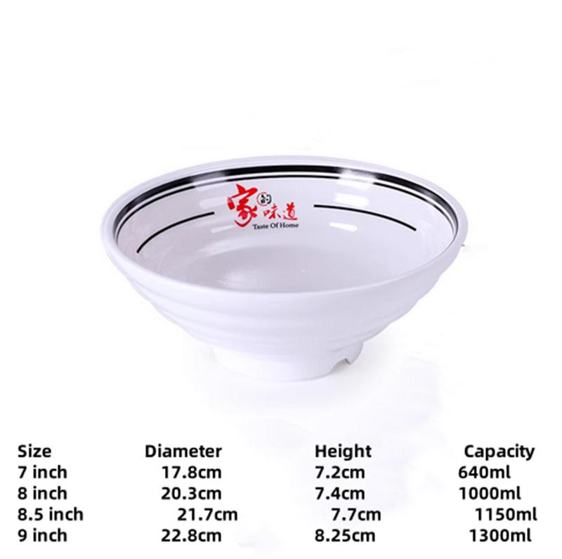 Melamine Noodle Bowl Household Plastic Tableware Restaurant big round Ramen Salad Bowl Thickened Not Easily Broken Soup Bowls