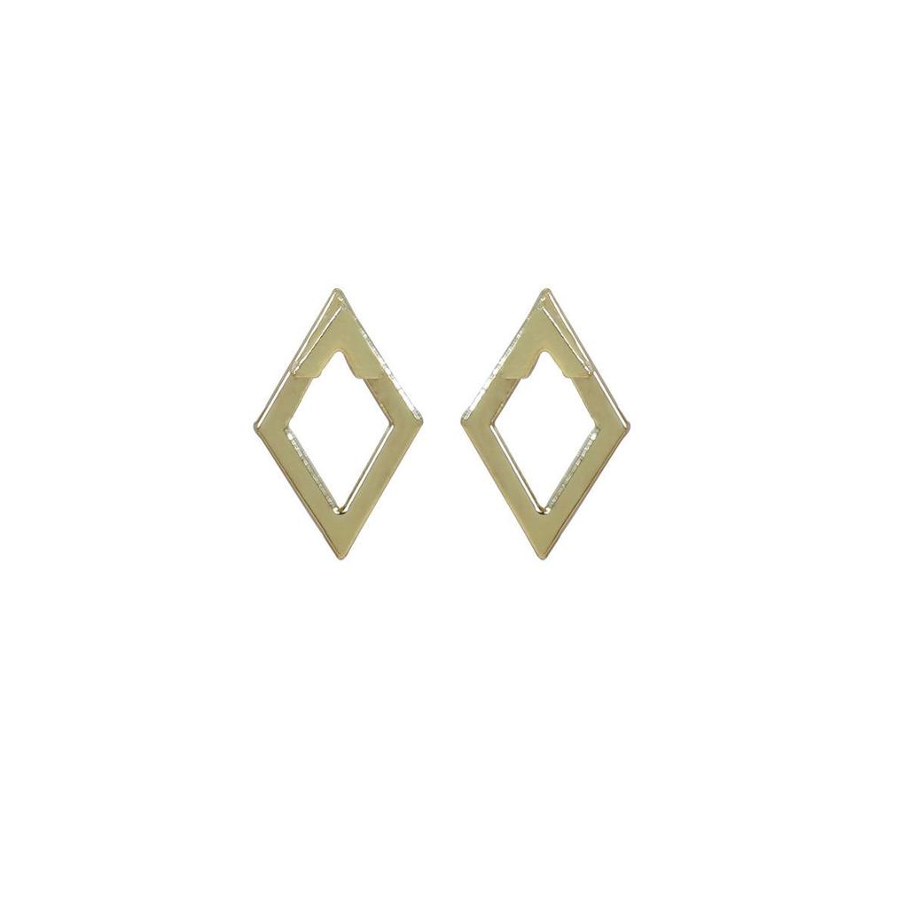 Elegant Double-Layer Diamond Hollow Stud Earrings for Women