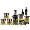 Crystal Glass Whiskey Set Gold Embossed Creative Western Wine Bottle Wine Glass Bar Household Utensils