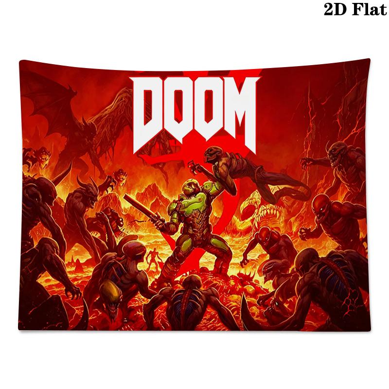 Ροκ Σταρ Doomguy Ταπετσαρία Τοίχου Αισθητική Κρεμαστό Τοίχου Υφασμάτινη Κουβέρτα Εκτύπωσης Διακοσμητικές Ταπετσαρίες για Υπνοδωμάτιο Σαλόνι Διακόσμηση Σπιτιού