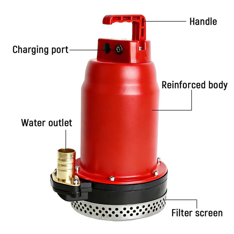 Rechargeable Lithium Battery DC Submersible Pump Remote Control 12V 200W High Flow 3.5m³/H 7M Head Agricultural Irrigation
