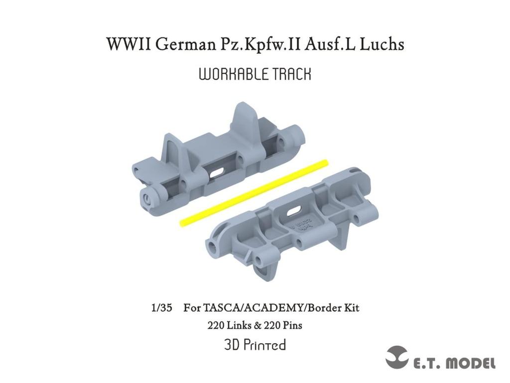 ET Model 1/35 WWII German Army Panzer II Ausf. L Lux Working Tracks for Asuka Model/Academy/Border Models, Plastic Model Parts P35-063