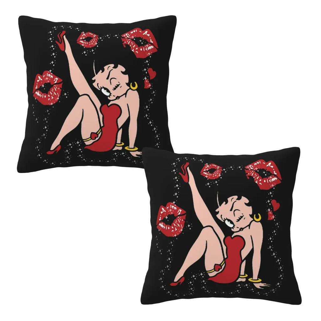 Mrs Boop Thing Crew Bettys And Her Dog 2 Pcs Square Pillowcase Pillow Cover Cushion Decor Comfort Throw Pillow For Home Sofa