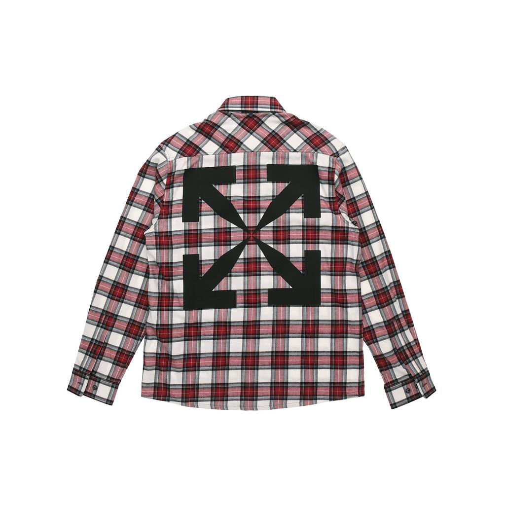 Off-White Check Arrow Flannel Shirt Red Men Tops OMGA133R21FAB0022500