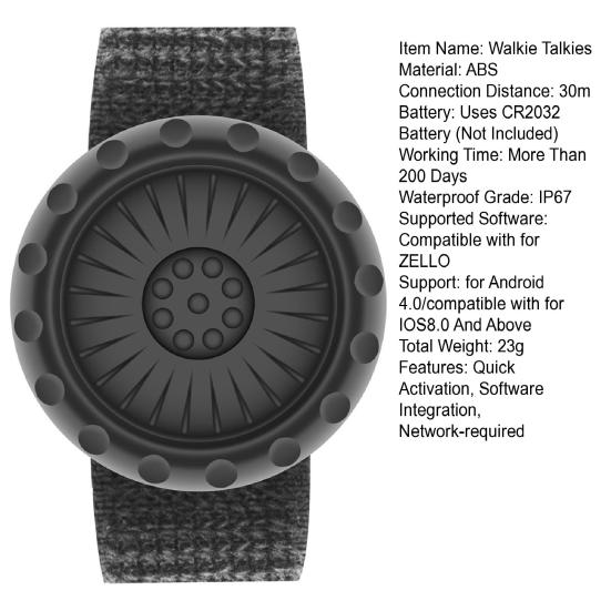 Wireless PTT Button for ZELLO Walkie Talkies Bluetooth-compatible Network Required Persistent Connection Push-to-Talk Switch Controller for App