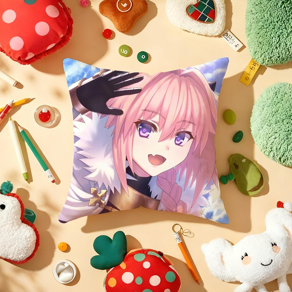 F-Fate A-Apocrypha Astolfo Anime Pillow Case Plush Fabric Soft Double-Sided Printed Sofa Warm Winter Home Gift Cushion Cover