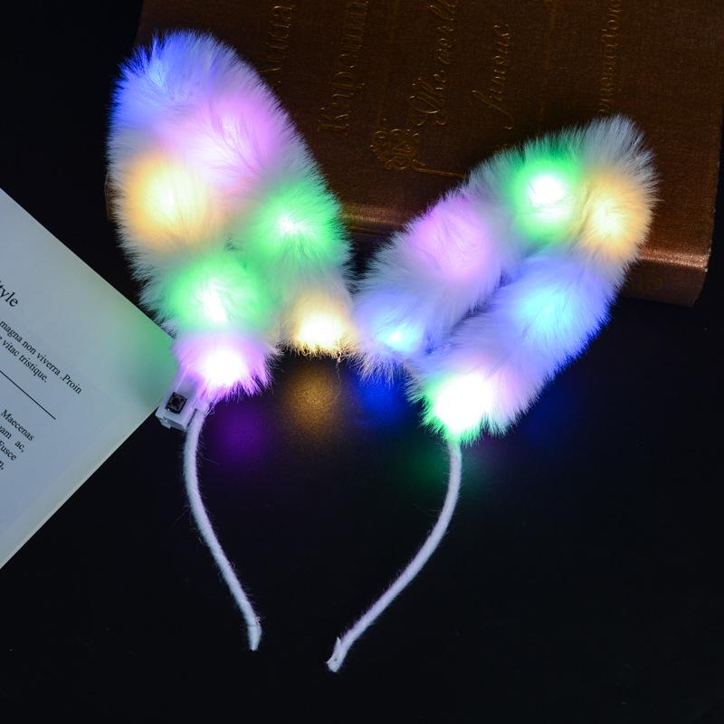 Light-Up Bunny Ears Glow Headband - Perfect for Children's Toys, Night Market Stalls, and Bar Decorations