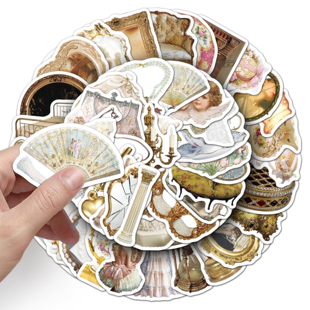 50PCS Retro Nordic Style Stickers for Journals, Water Bottles, Phones, and Computers