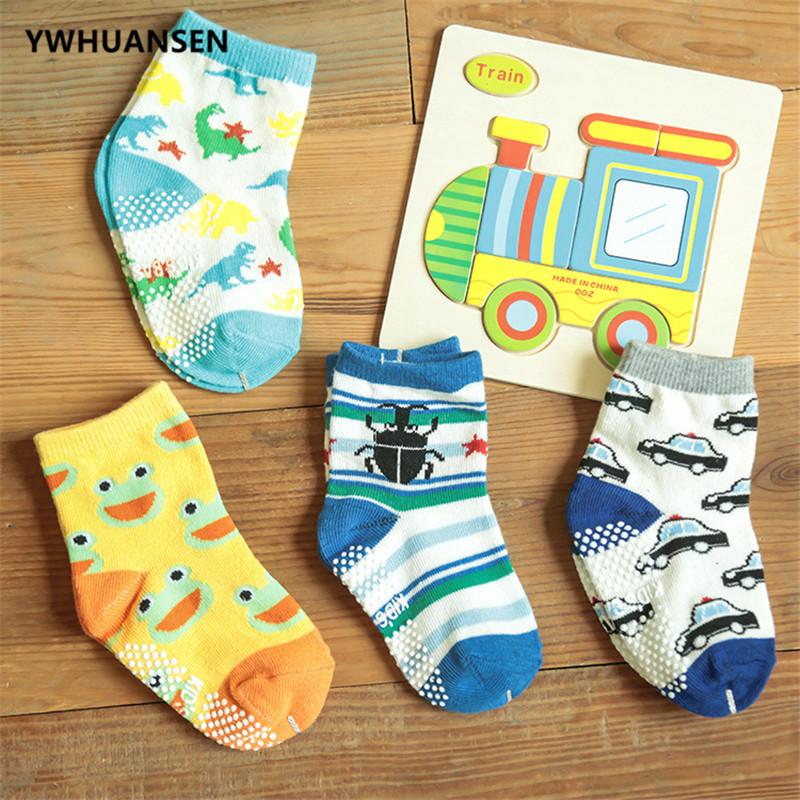 YWHUANSEN 0-2 Yrs Anti-slip Baby Socks For Boys Girls Recem Nascido Non-slip Calcetines Baby Socks Newborn Meia Infantil Menino