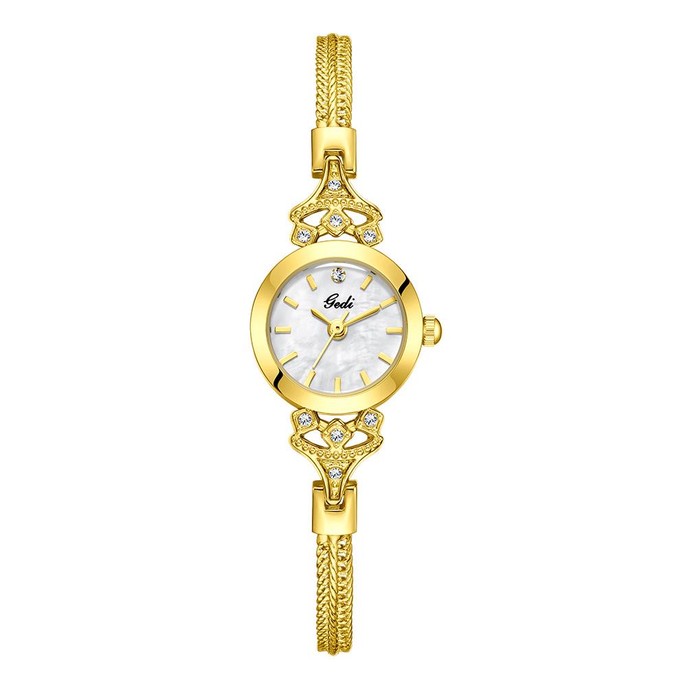 Gedi Nische High-End Perlmutt Quarz Armbanduhr - Elegant, Wasserdicht, Kleines & Exquisites Armbanduhr für Damen
