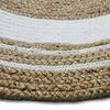 Round Jute and Cotton Rug White Circle Diam.90