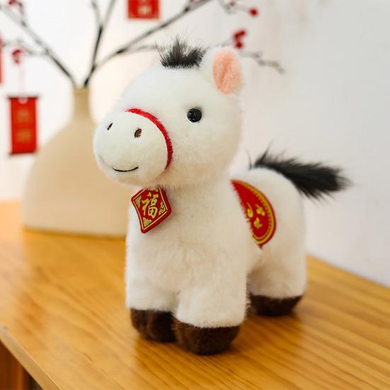 Horse Plush Doll Horse Brings Wealth Festival Zodiac Souvenir with PP Cotton Filling 2026 Chinese New Year Decor
