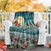Christmas Santa Claus Theme Printed Blanket - Perfect for Couch, Bed, Travel & Outdoor Use | Machine Washable, Cozy & Durable.