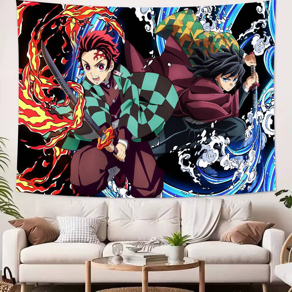 Tapeçaria Legal Quente Anime Demon Slayer Popular Decoração de Quarto Tapeçaria de Parede Sala de Arte Decoração de Casa Arte de Parede Decoração