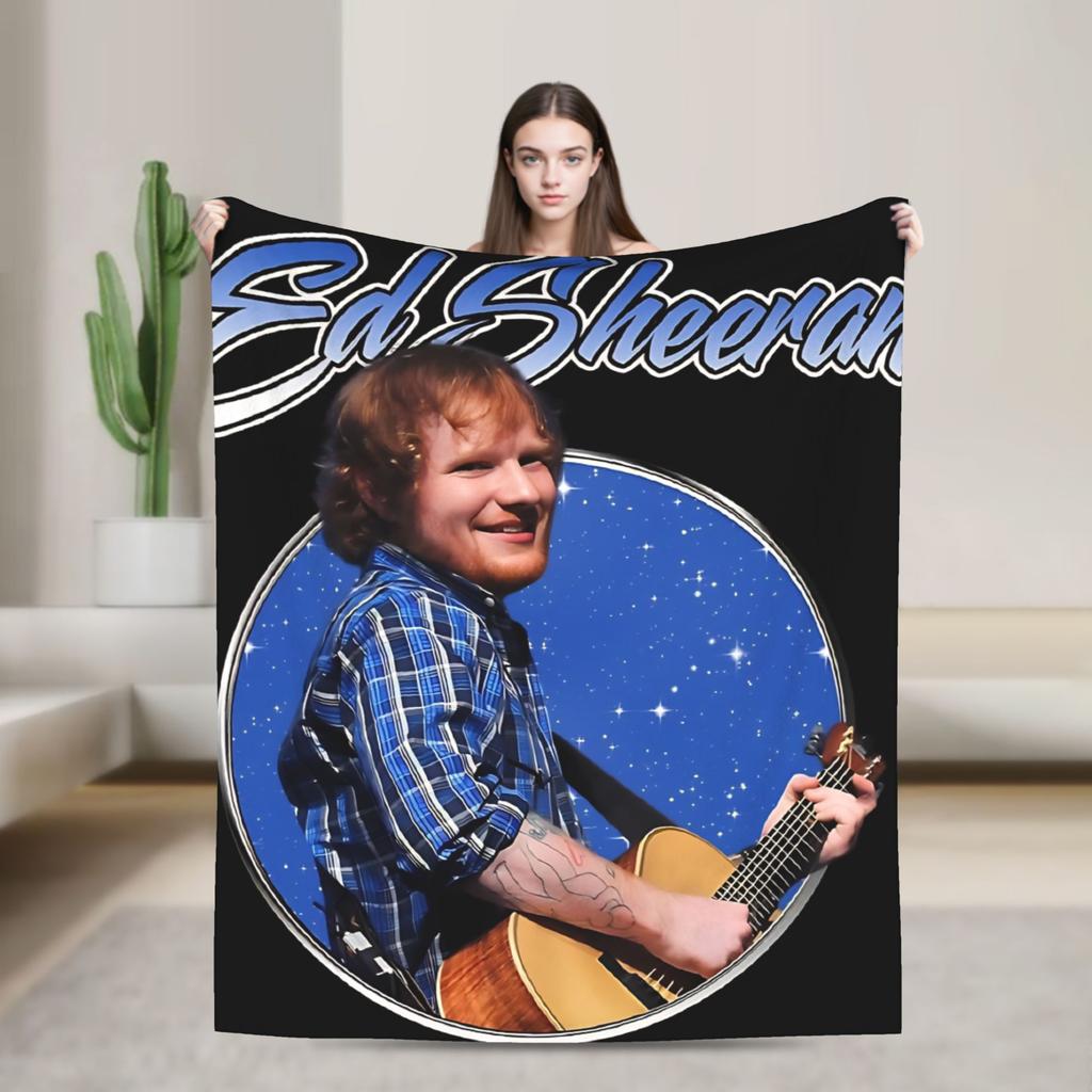 Ed Sheeran Tour Flannel Blanket Soft Warm Throw Blanket for Couch Bed Picnic Print Bedspread Sofa Bed Cover