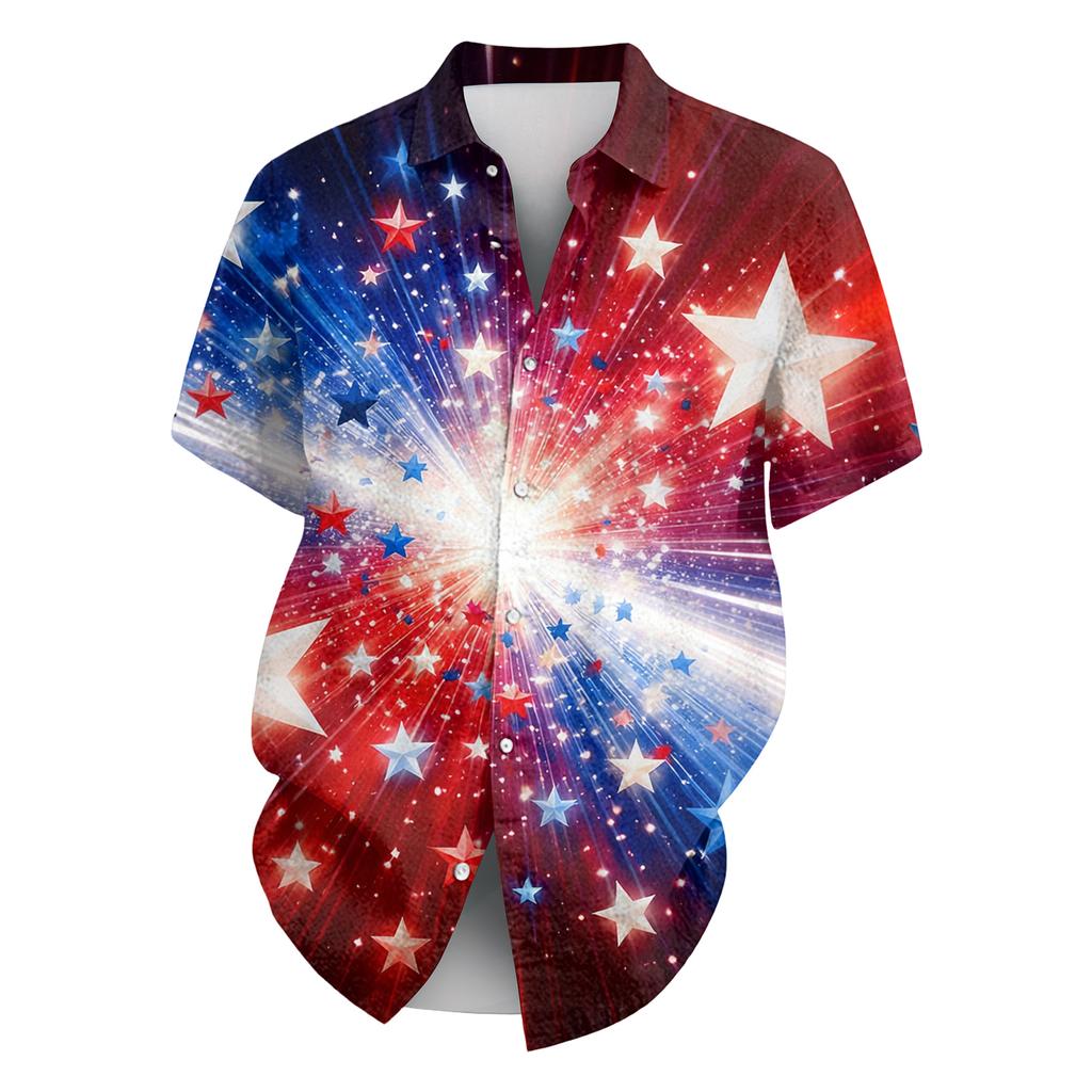Camisa Masculina Casual de Manga Curta com Gola